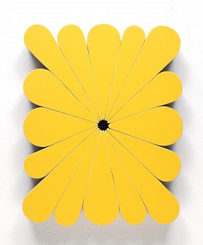 Andrew Zimmerman (LA) -&nbsp;Nugget Gelb, 2025 Automotive paint on wood 13 3/4 x 11 x 2 inches ZIM1213