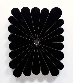 Andrew Zimmerman - Midnight Black, 2025 Automotive paint on wood 20 1/2 x 16 1/2 x 1 5/8 inches ZIM1218