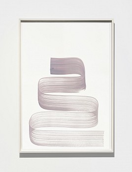 Agnes Barley - Continuous Stroke, 2021 acrylic on paper 44 x 30 inches / 47 1/2 x 33 inches framed BARL1013