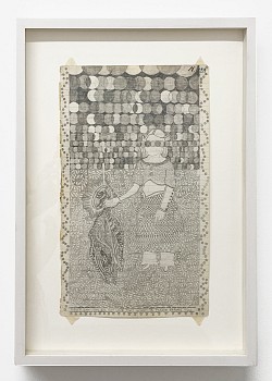 Work:&nbsp;Roz Leibowitz Never say you do not love that which is placed in front of you, 2001 graphite on paper 14 x 8  inches / 18 x 13 inches framed LEIB007