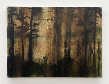 Work: Poogy Bjerklie Deeply Hidden, 2023-2025 oil on paper mounted on wood panel 18 x 24 inches BJE230