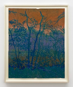 Work:&nbsp;Night Jar, 2025 gouache, flashe, and thread on found paper 44 x 35 inches / 48 1/2 x 39 1/2 inches framed CRADD124