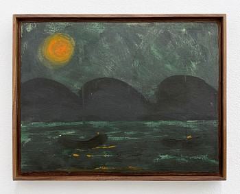 Work:&nbsp;Moon over Dark Night, 2017 oil on paper 12 x 16 inches / 13 x 17 inches framed LYN983