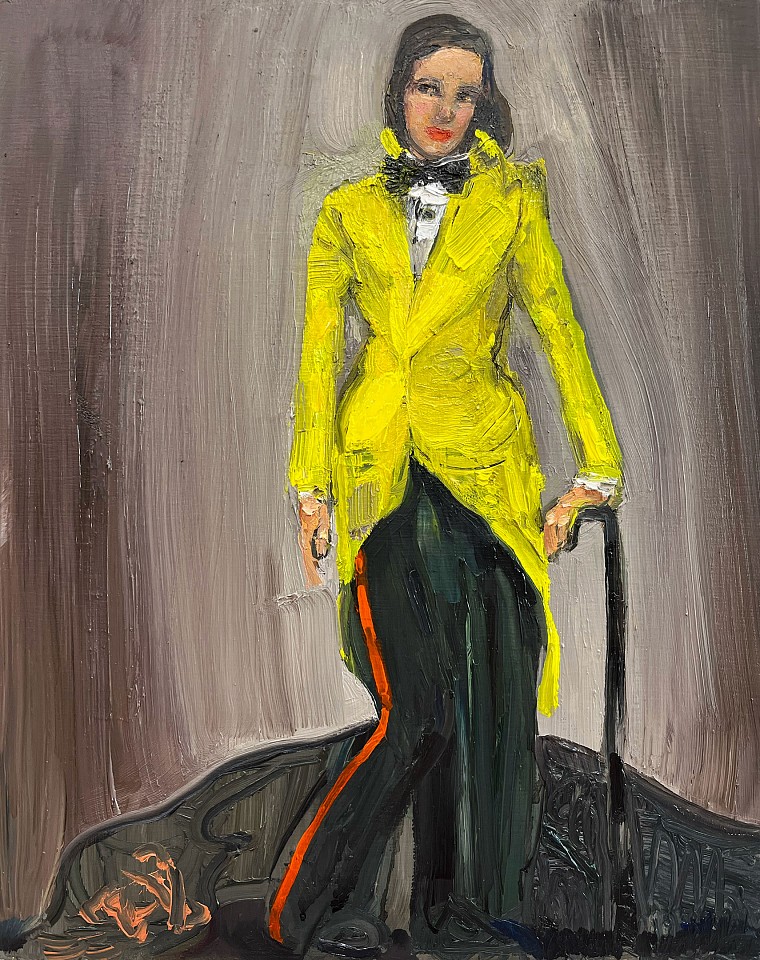 Suzy Spence
Fashion Victim (Tuxedo), 2025
SPENC363
oil on panel, 14 x 11 inches
Suzy's Frame + $250.00