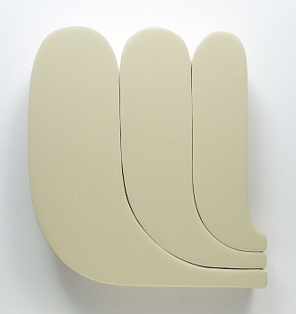 Andrew Zimmerman -&nbsp;White (2026.36), 2026 acrylic and epoxy on wood 15 1/4 x 14 x 2 1/2 inches ZIM1315